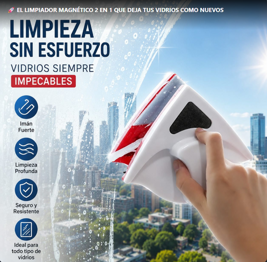 LIMPIADOR DE VIDRIO MAGNETICO 2 EN 1